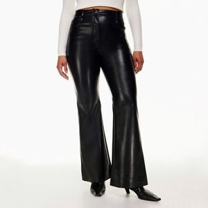 NWT Aritzia The Melina™ Flare High-waisted Vegan Leather Flare Pants Black Sz 0